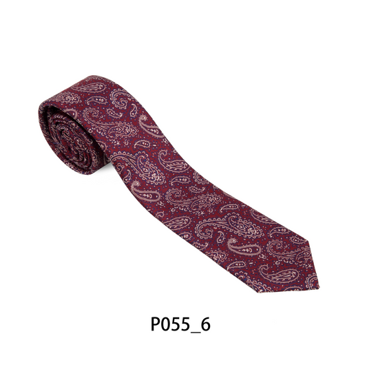 Burgundy & Navy Paisley Tie