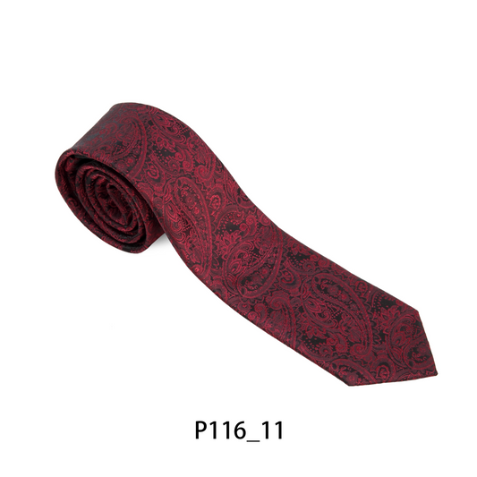 Black & Burgundy Paisley Tie